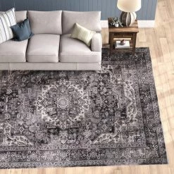 Brand new 🥰 Kashan Anthracite 7 ft. x 9 ft. Medallion Area Rug by Concord Global Trading 🤩 -Unique Loom Shop anthracite concord global trading area rugs 28336 1f 1000