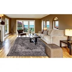 Brand new 🥰 Kashan Anthracite 7 ft. x 9 ft. Medallion Area Rug by Concord Global Trading 🤩 -Unique Loom Shop anthracite concord global trading area rugs 28336 4f 1000