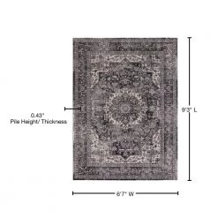 Brand new 🥰 Kashan Anthracite 7 ft. x 9 ft. Medallion Area Rug by Concord Global Trading 🤩 -Unique Loom Shop anthracite concord global trading area rugs 28336 76 1000