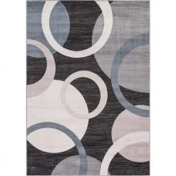 Best reviews of ❤️ Lara Circles Anthracite 5 ft. x 8 ft. Area Rug by Concord Global Trading 👏