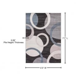 Best reviews of ❤️ Lara Circles Anthracite 5 ft. x 8 ft. Area Rug by Concord Global Trading 👏 -Unique Loom Shop anthracite concord global trading area rugs 45835 76 1000