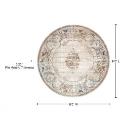 Top 10 👏 Chateau Lincoln Beige 8' 0 x 8' 0 Round Rug by Unique Loom 💯 -Unique Loom Shop beige unique loom area rugs 3136020 76 1000