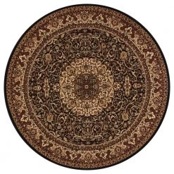 Buy โญ Persian Classics Isfahan Black 5 ft. Round Area Rug by Concord Global Trading ๐ฅ