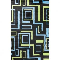 Best Pirce 👍 Alisa Boxes Black 3 ft. x 4 ft. Area Rug by Concord Global Trading 👍