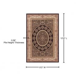 Best Sale 😉 Jewel Collection Aubusson Black Rectangle Indoor 9 ft. 3 in. x 12 ft. 6 in. Area Rug by Concord Global Trading 🎁 -Unique Loom Shop black concord global trading area rugs 44138 76 1000