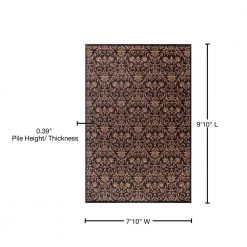 Flash Sale 🔔 Jewel Damask Black 8 ft. x 10 ft. Area Rug by Concord Global Trading 🎁 -Unique Loom Shop black concord global trading area rugs 49437 76 1000