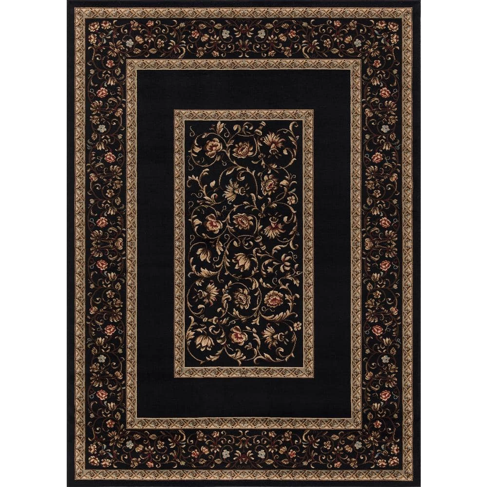 Best Sale โ Ankara Floral Border Black Rectangle Indoor 9 ft. x 13 ft. Area Rug by Concord Global Trading ๐ 3 Best Sale โ Ankara Floral Border Black Rectangle Indoor 9 ft. x 13 ft. Area Rug by Concord Global Trading ๐