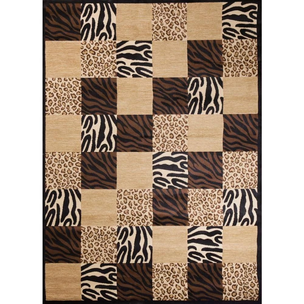 Cheap ⌛ Soho Animal Boxed Black 8 ft. x 11 ft. Area Rug by Concord Global Trading ⌛ 3 Cheap ⌛ Soho Animal Boxed Black 8 ft. x 11 ft. Area Rug by Concord Global Trading ⌛