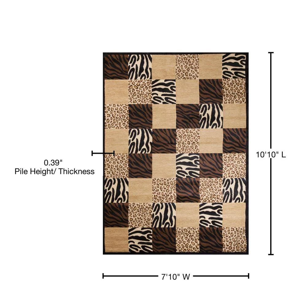 Cheap ⌛ Soho Animal Boxed Black 8 ft. x 11 ft. Area Rug by Concord Global Trading ⌛ 4 Cheap ⌛ Soho Animal Boxed Black 8 ft. x 11 ft. Area Rug by Concord Global Trading ⌛ - Image 2