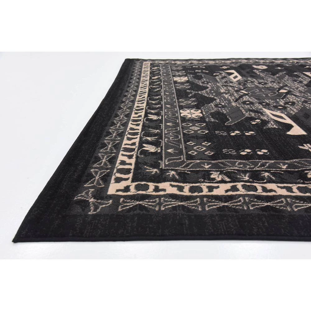 Outlet 🎁 Taftan Oasis Black 9' 0 x 12' 0 Area Rug by Unique Loom 👍 10 Outlet 🎁 Taftan Oasis Black 9' 0 x 12' 0 Area Rug by Unique Loom 👍 - Image 8