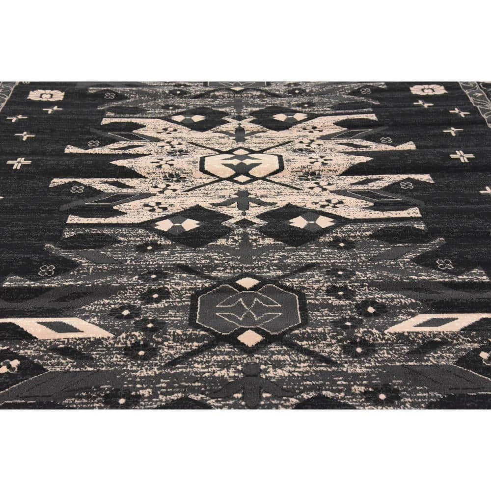 Outlet 🎁 Taftan Oasis Black 9' 0 x 12' 0 Area Rug by Unique Loom 👍 9 Outlet 🎁 Taftan Oasis Black 9' 0 x 12' 0 Area Rug by Unique Loom 👍 - Image 7