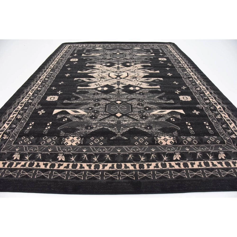 Outlet 🎁 Taftan Oasis Black 9' 0 x 12' 0 Area Rug by Unique Loom 👍 5 Outlet 🎁 Taftan Oasis Black 9' 0 x 12' 0 Area Rug by Unique Loom 👍 - Image 3