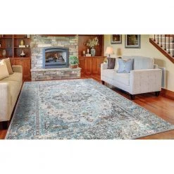 Outlet 😍 Barcelona Valencia Blue 7 ft. x 9 ft. Area Rug by Concord Global Trading 🎉 -Unique Loom Shop blue concord global trading area rugs 14966 1f 1000