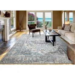 Outlet 😍 Barcelona Valencia Blue 7 ft. x 9 ft. Area Rug by Concord Global Trading 🎉 -Unique Loom Shop blue concord global trading area rugs 14966 c3 1000