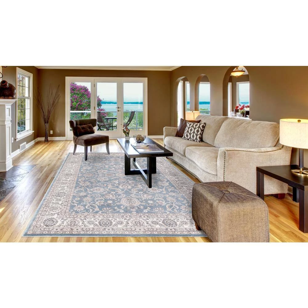 Wholesale ๐ Kashan Bergama Blue 8 ft. x 10 ft. Area Rug by Concord Global Trading ๐ 5 Wholesale ๐ Kashan Bergama Blue 8 ft. x 10 ft. Area Rug by Concord Global Trading ๐ - Image 3