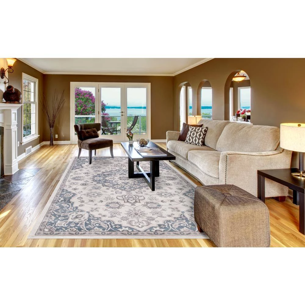 Hot Sale ๐ Lara Center Medallion Blue 8 ft. x 11 ft. Area Rug by Concord Global Trading ๐ฏ 5 Hot Sale ๐ Lara Center Medallion Blue 8 ft. x 11 ft. Area Rug by Concord Global Trading ๐ฏ - Image 3