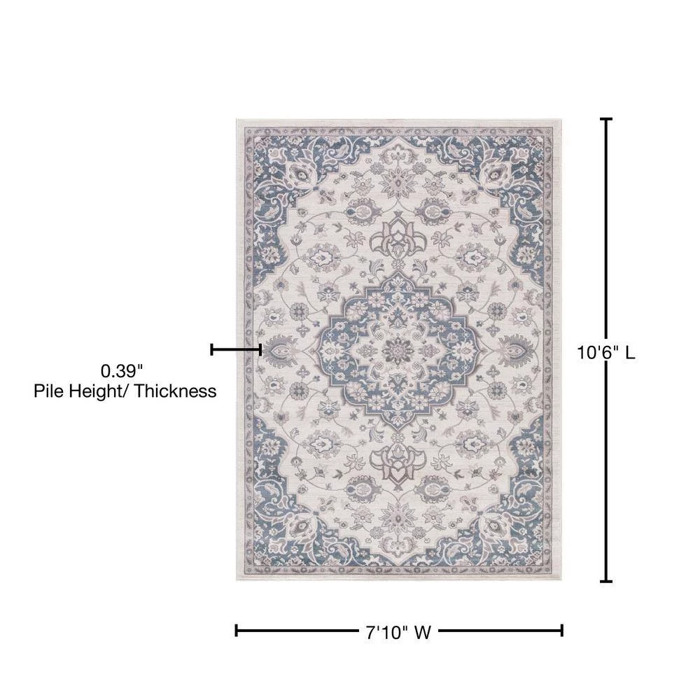 Hot Sale ๐ Lara Center Medallion Blue 8 ft. x 11 ft. Area Rug by Concord Global Trading ๐ฏ 6 Hot Sale ๐ Lara Center Medallion Blue 8 ft. x 11 ft. Area Rug by Concord Global Trading ๐ฏ - Image 4