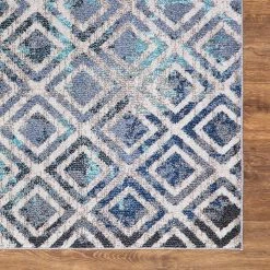 Best deal 🔥 Vintage Collection Diamonds Blue 3 ft. x 4 ft. Geometric Area Rug by Concord Global Trading 🥰 -Unique Loom Shop blue concord global trading area rugs 72443 1d 1000