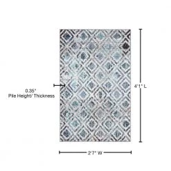 Best deal 🔥 Vintage Collection Diamonds Blue 3 ft. x 4 ft. Geometric Area Rug by Concord Global Trading 🥰 -Unique Loom Shop blue concord global trading area rugs 72443 76 1000