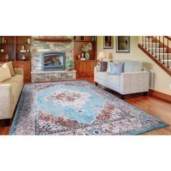 Best Pirce 😍 Vintage Collection Elegance Blue 8 ft. x 11 ft. Medallion Area Rug by Concord Global Trading ❤️ -Unique Loom Shop blue concord global trading area rugs 72867 31 1000