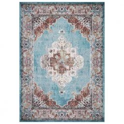Best Pirce 😍 Vintage Collection Elegance Blue 8 ft. x 11 ft. Medallion Area Rug by Concord Global Trading ❤️
