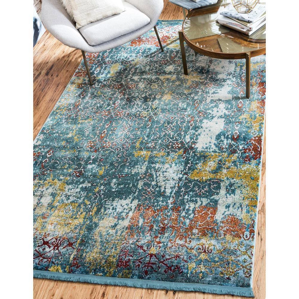 Flash Sale ๐ Baracoa Alamar Teal 8' 4 x 10' 0 Area Rug by Unique Loom ๐ 4 Flash Sale ๐ Baracoa Alamar Teal 8' 4 x 10' 0 Area Rug by Unique Loom ๐ - Image 2