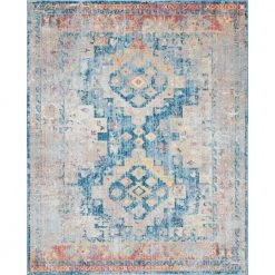 Best reviews of 🛒 Basilica Las Ventas Blue 8 ft. x 10 ft. Area Rug by Unique Loom ✨