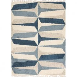 Cheapest 🌟 Hygge Shag Balanced Blue 9 ft. x 12 ft. Area Rug by Unique Loom ✔️