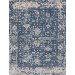 Deals ✔️ Portland Central Blue 9 ft. x 12 ft. Area Rug by Unique Loom 🔥