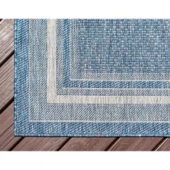 Best reviews of 🌟 Outdoor Soft Border Blue 9' 0 x 12' 0 Area Rug by Unique Loom 💯 -Unique Loom Shop blue unique loom outdoor rugs 3128992 1d 1000