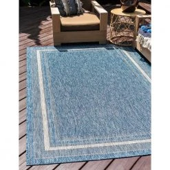 Best reviews of 🌟 Outdoor Soft Border Blue 9' 0 x 12' 0 Area Rug by Unique Loom 💯 -Unique Loom Shop blue unique loom outdoor rugs 3128992 31 1000