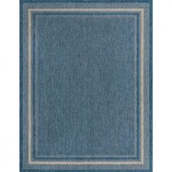 Best reviews of 🌟 Outdoor Soft Border Blue 9' 0 x 12' 0 Area Rug by Unique Loom 💯