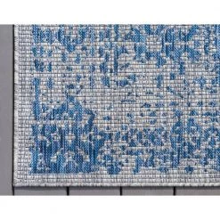 Outlet ✔️ Azure Blue Timeworn Outdoor 9 ft. x 12 ft. Area Rug by Unique Loom ✔️ 13 Outlet ✔️ Azure Blue Timeworn Outdoor 9 ft. x 12 ft. Area Rug by Unique Loom ✔️ -Unique Loom Shop blue unique loom outdoor rugs 3145089 1d 1000