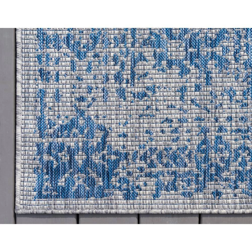 Outlet ✔️ Azure Blue Timeworn Outdoor 9 ft. x 12 ft. Area Rug by Unique Loom ✔️ 5 Outlet ✔️ Azure Blue Timeworn Outdoor 9 ft. x 12 ft. Area Rug by Unique Loom ✔️ - Image 3
