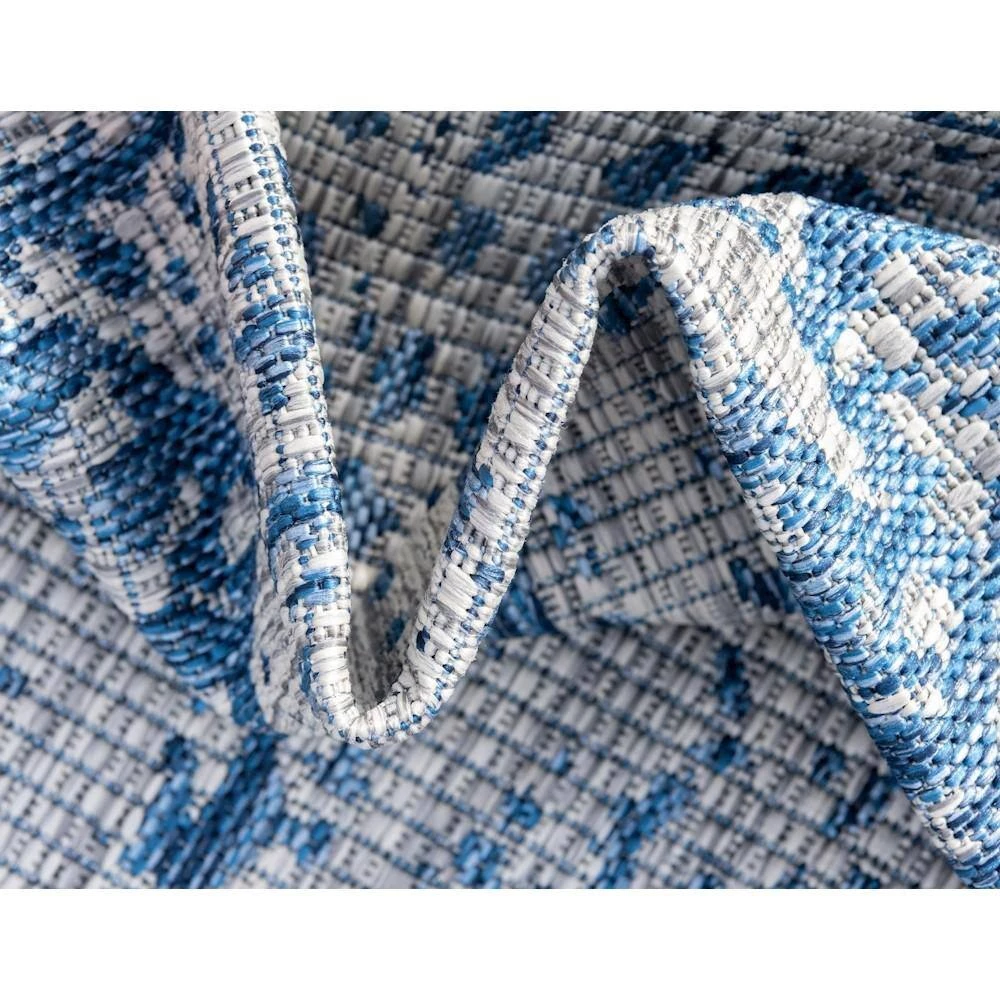 Outlet ✔️ Azure Blue Timeworn Outdoor 9 ft. x 12 ft. Area Rug by Unique Loom ✔️ 10 Outlet ✔️ Azure Blue Timeworn Outdoor 9 ft. x 12 ft. Area Rug by Unique Loom ✔️ - Image 8