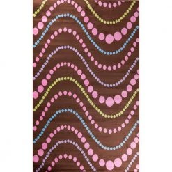 Discount 🌟 Alisa Wave Dots Brown 3 ft. x 4 ft. Area Rug by Concord Global Trading 🤩