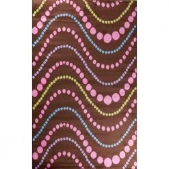 Budget 🤩 Alisa Wave Dots Brown 3 ft. x 5 ft. Area Rug by Concord Global Trading 💯