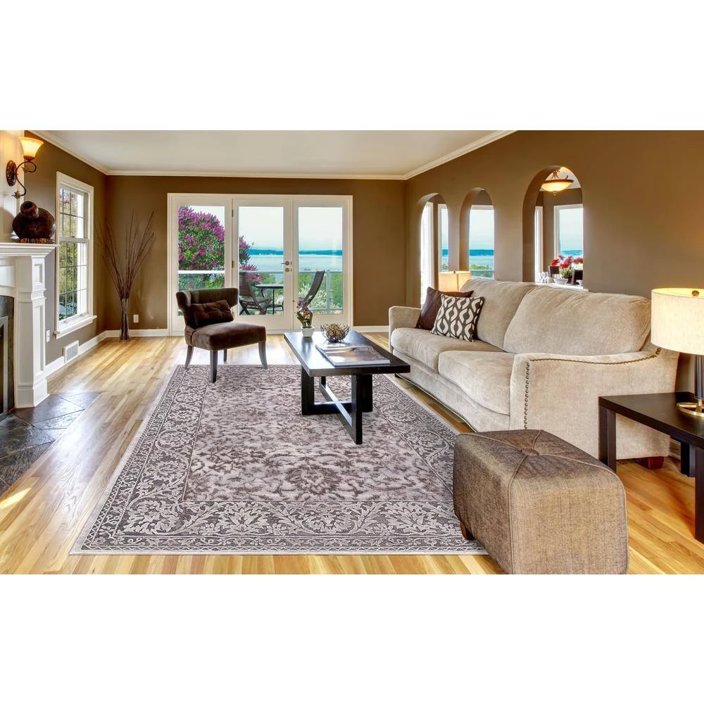 Top 10 🔔 Thema Vintage Brown 8 ft. x 11 ft. Area Rug by Concord Global Trading ❤️ 4 Top 10 🔔 Thema Vintage Brown 8 ft. x 11 ft. Area Rug by Concord Global Trading ❤️ - Image 2