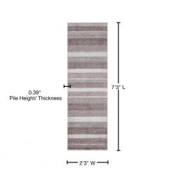 New 🎉 Positano Collection Toscano Brown 2 ft. x 7 ft. Stripe Runner Rug by Concord Global Trading ❤️ -Unique Loom Shop brown concord global trading area rugs 32882 76 1000