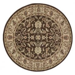 Outlet ⭐ Ankara Agra Brown 5 ft. Round Area Rug by Concord Global Trading 🎁