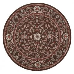 Best Sale ✔️ Chester Flora Brown 5 ft. Round Area Rug by Concord Global Trading ✨