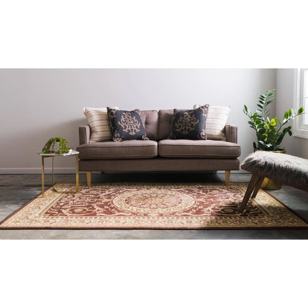Best deal π Versailles Napoleon Brown 9' 0 x 12' 0 Area Rug by Unique Loom π 10 Best deal π Versailles Napoleon Brown 9' 0 x 12' 0 Area Rug by Unique Loom π - Image 8