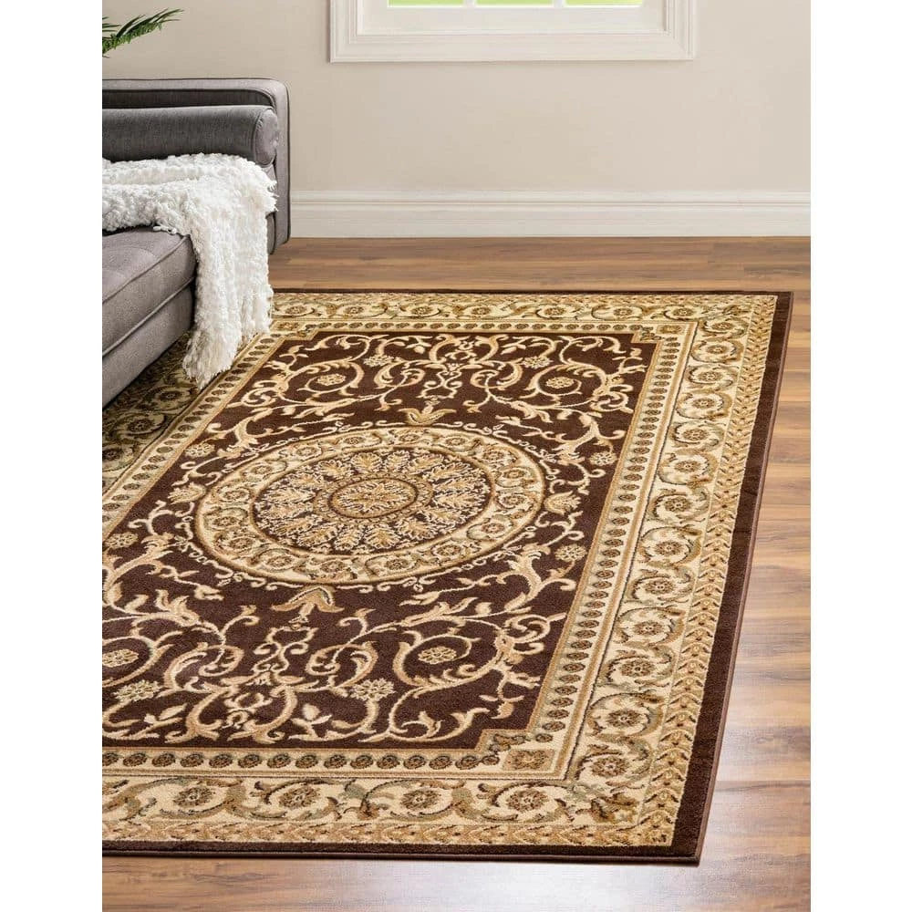 Best deal π Versailles Napoleon Brown 9' 0 x 12' 0 Area Rug by Unique Loom π 4 Best deal π Versailles Napoleon Brown 9' 0 x 12' 0 Area Rug by Unique Loom π - Image 2