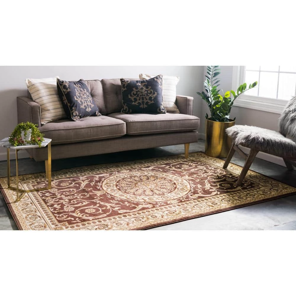Best deal π Versailles Napoleon Brown 9' 0 x 12' 0 Area Rug by Unique Loom π 11 Best deal π Versailles Napoleon Brown 9' 0 x 12' 0 Area Rug by Unique Loom π - Image 9