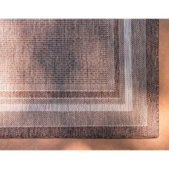 Best Pirce 😉 Outdoor Soft Border Brown 9' 0 x 12' 0 Area Rug by Unique Loom ✔️ -Unique Loom Shop brown unique loom outdoor rugs 3128932 1d 1000