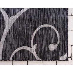 New 👏 Outdoor Curl Charcoal Gray 9 ft. x 12 ft. Area Rug by Unique Loom ⭐ -Unique Loom Shop charcoal gray unique loom outdoor rugs 3144911 1d 1000
