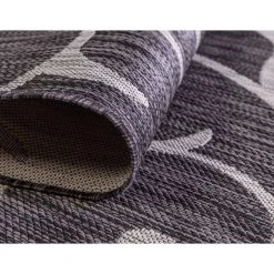 New 👏 Outdoor Curl Charcoal Gray 9 ft. x 12 ft. Area Rug by Unique Loom ⭐ -Unique Loom Shop charcoal gray unique loom outdoor rugs 3144911 1f 1000