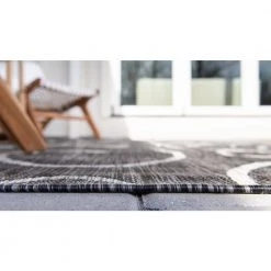New 👏 Outdoor Curl Charcoal Gray 9 ft. x 12 ft. Area Rug by Unique Loom ⭐ -Unique Loom Shop charcoal gray unique loom outdoor rugs 3144911 4f 1000