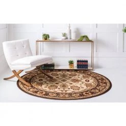 Hot Sale ⌛ Voyage Springfield Ivory 8' 0 x 8' 0 Round Rug by Unique Loom 🥰 -Unique Loom Shop cream unique loom area rugs 3120264 c3 1000