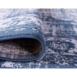 Best Pirce 🎁 Leila Blackthorn Navy Blue 8 ft. x 8 ft. Square Rug by Unique Loom ⭐ -Unique Loom Shop dark blue unique loom area rugs 3144519 4f 1000